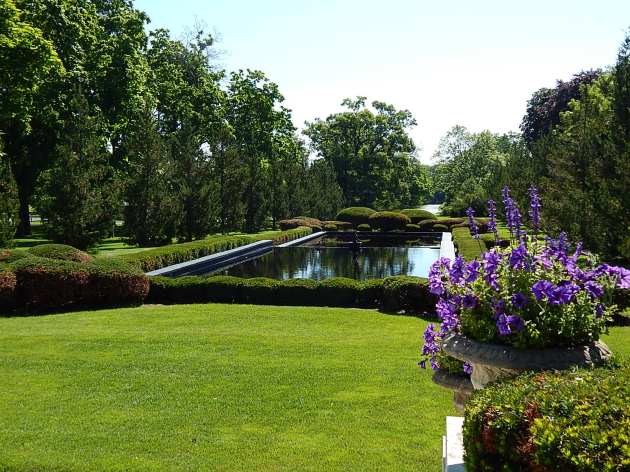 Reflection pool facing east