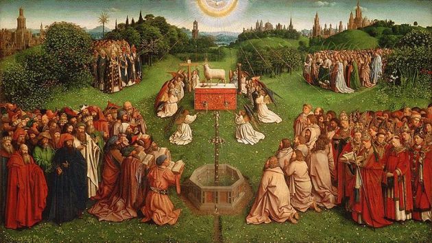 Adoration of the lamb Jan van Eyck (circa 1390-1441) Ghent altarpiece 