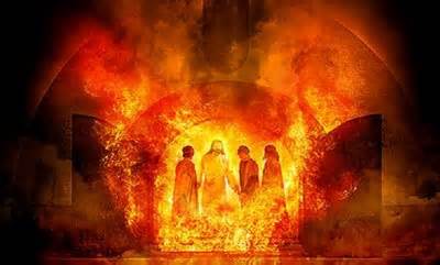 Shadrach Meshach and Abednego meet the Lord in the Fire