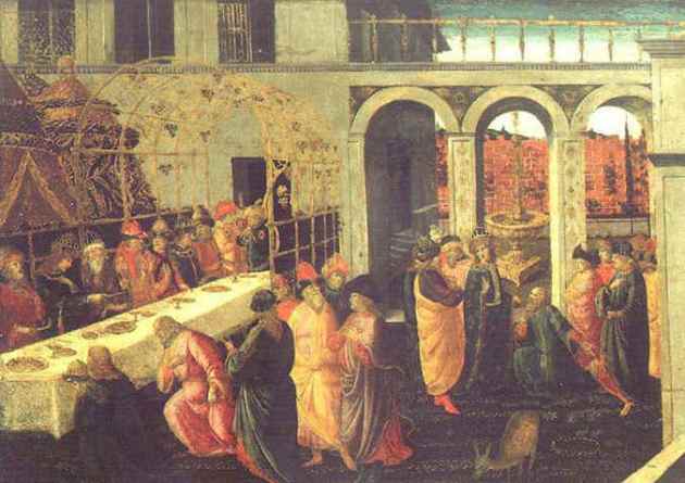 The Banquet of Ahasuerus' by Jacopo del Sellaio (1442-1493)