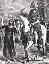 Carpe the irony:  Haman is leading Mordecai through Susa